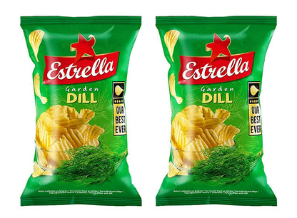 3 ESTRELLA DILL Flavor Potato Chips Snacks Crisps Mega Packs 250g 8.8oz