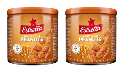 2 x ESTRELLA Honey & Salt Roasted Caramelized Peanuts Beer Snacks 140g 4.9oz