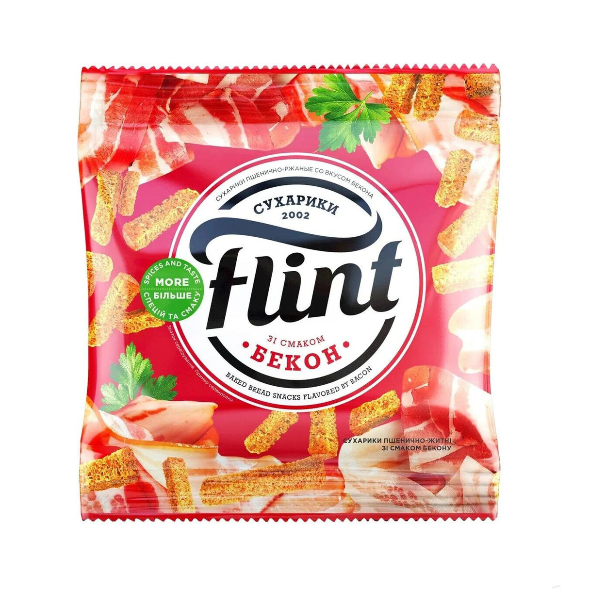 FLINT Bacon Flavor Baked Bread Crisps 110g 3.9oz