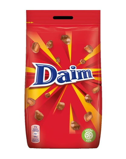 DAIM Chocolate Bites Dragee with Crunchy Almond Caramel Filling Bag 225g 8oz