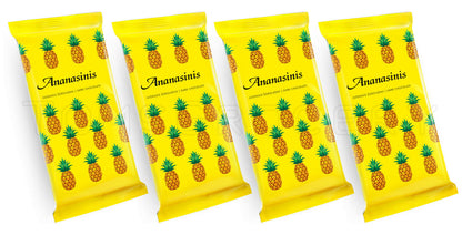 4 x PINEAPPLE Dark Chocolate Bars Retro Lithuanian Sweets Ananasinis 80g 2.8oz