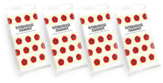 4 x RED POPPY SEEDS Dark Chocolate Bars Retro Lithuanian Sweets Aguona 80g 2.8oz