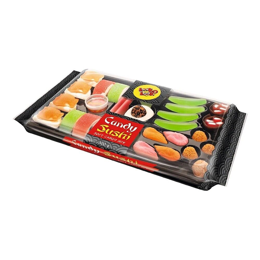 2 SUSHI CANDY TRAYS Novelty Party Sweets Gummy Mix Sweets 300g 10oz