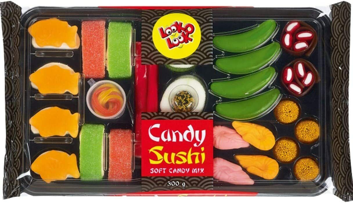 2 SUSHI CANDY TRAYS Novelty Party Sweets Gummy Mix Sweets 300g 10oz