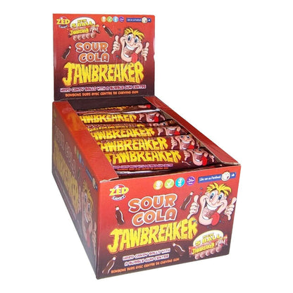 JAWBREAKER SOUR COLA Hard Candy Balls With Bubble Gum Center FULL BOX 40 Units