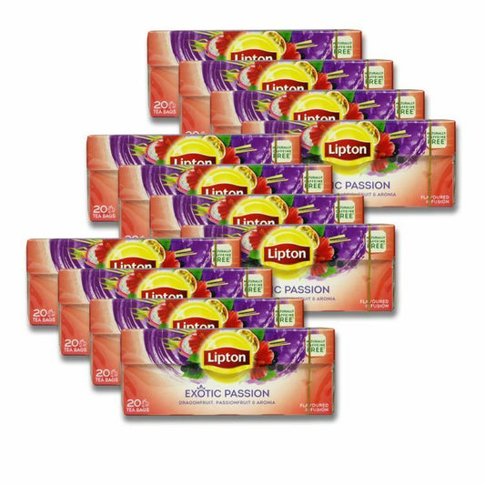 12 x LIPTON Exotic Passion Dragonfruit Passionfruit & Aronia Flavor Tea Boxes