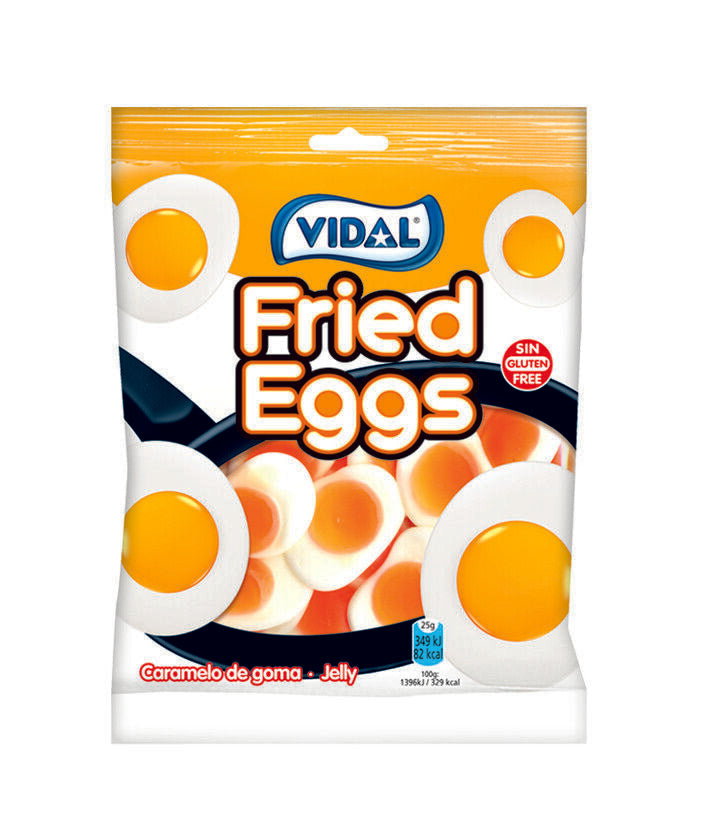 FRIED EGGS Party Gummy Candy Gummies Cream Flavor Gluten Free 100g 3.5oz