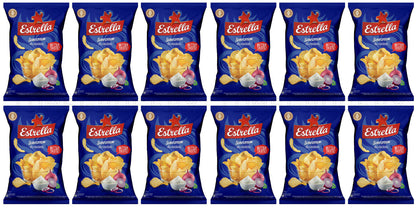 12 ESTRELLA SOUR CREAM & ONION Flavor Potato Chips Bags European Snacks 130g