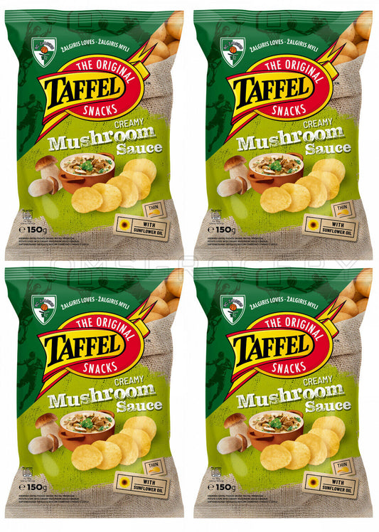 4 x TAFFEL Creamy Mushroom Sauce Flavor Potato Chips 130g 4.6oz