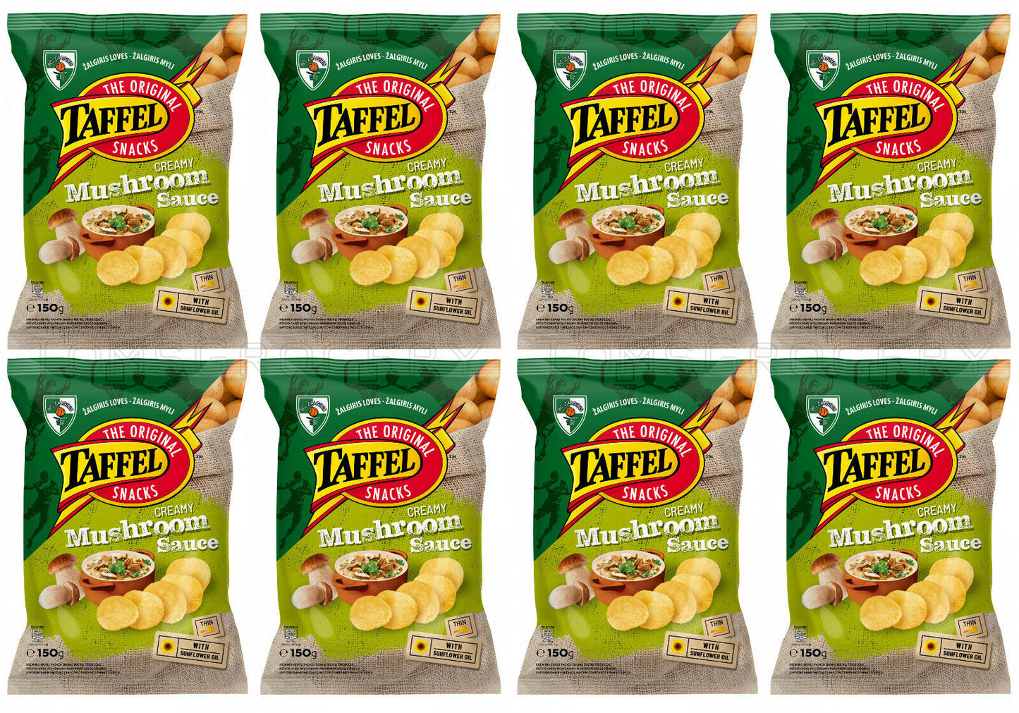 8 x TAFFEL Creamy Mushroom Sauce Flavor Potato Chips 130g 4.6oz