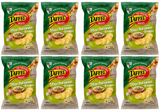 8 x TAFFEL Creamy Mushroom Sauce Flavor Potato Chips 130g 4.6oz