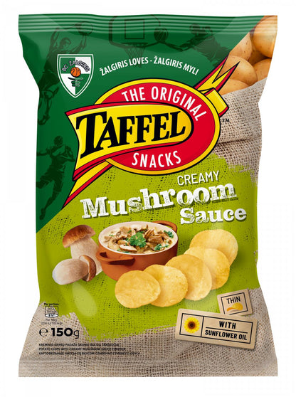 8 x TAFFEL Creamy Mushroom Sauce Flavor Potato Chips 130g 4.6oz