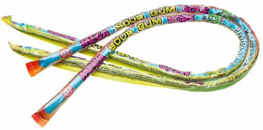 Zed Candy MEGA SOUR GUM ROPE Powder Filled Novelty Party Sweets (pack of 4)