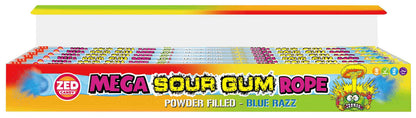 Zed Candy MEGA SOUR GUM ROPE Powder Filled Novelty Party Sweets (pack of 4)