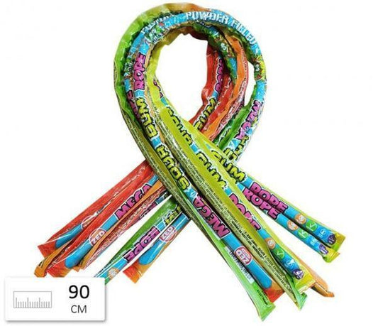 Zed Candy MEGA SOUR GUM ROPE Powder Filled Novelty Party Sweets (pack of 8)