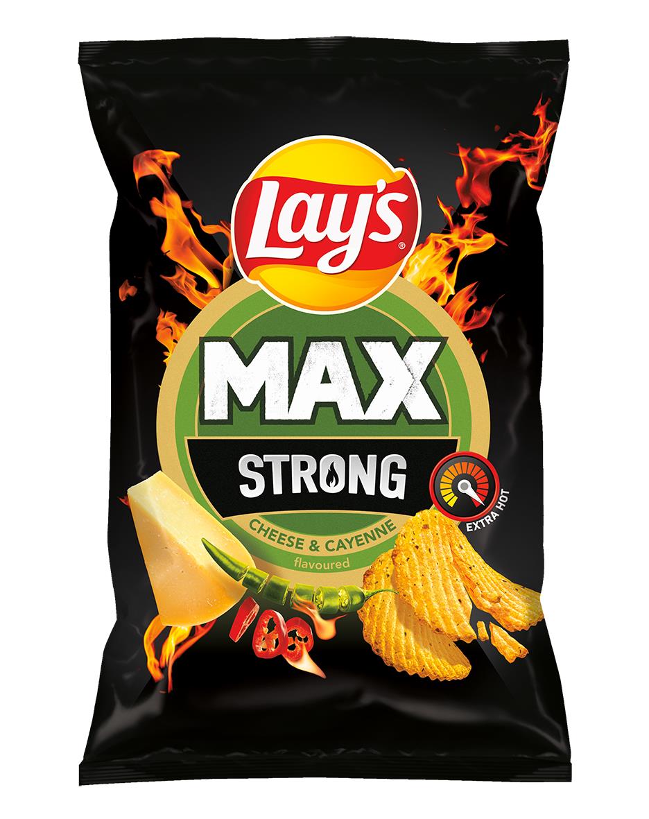 LAYS MAX STRONG Cheese & Cayenne Flavor Potato Chips Snacks 120g 4.2oz