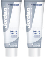 4 x JORDAN WHITE SMILE Xylitol & Fluoride Whitening Daily Toothpaste 75ml