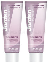 2 x JORDAN SENSITIVE Xylitol & Fluoride Gentle Daily Toothpaste 75ml