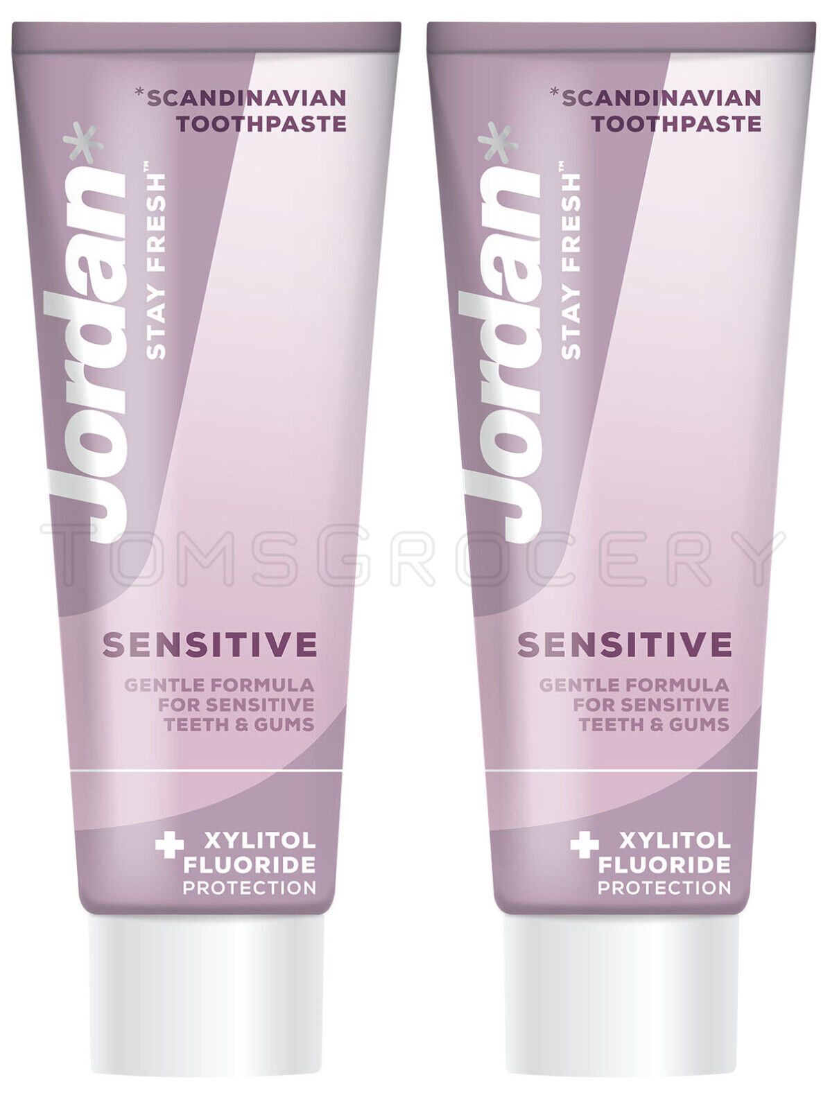 4 x JORDAN SENSITIVE Xylitol & Fluoride Gentle Daily Toothpaste 75ml
