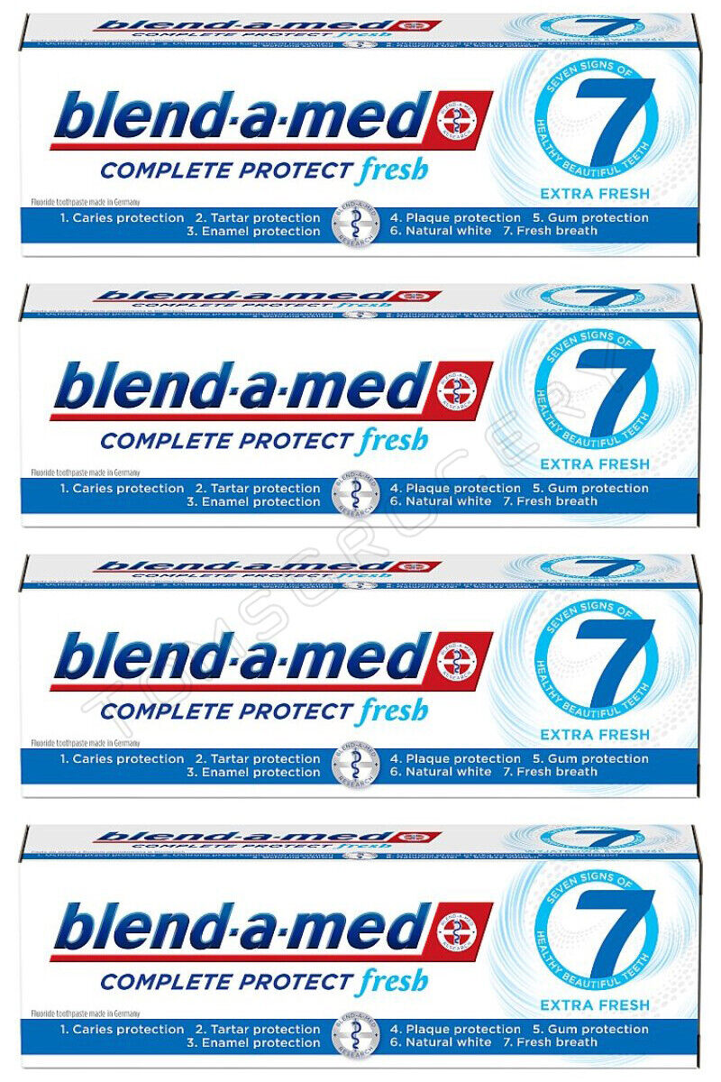 4 BLEND-A-MED Complete Protect Extra Fresh 7 German Daily Toothpaste 75ml