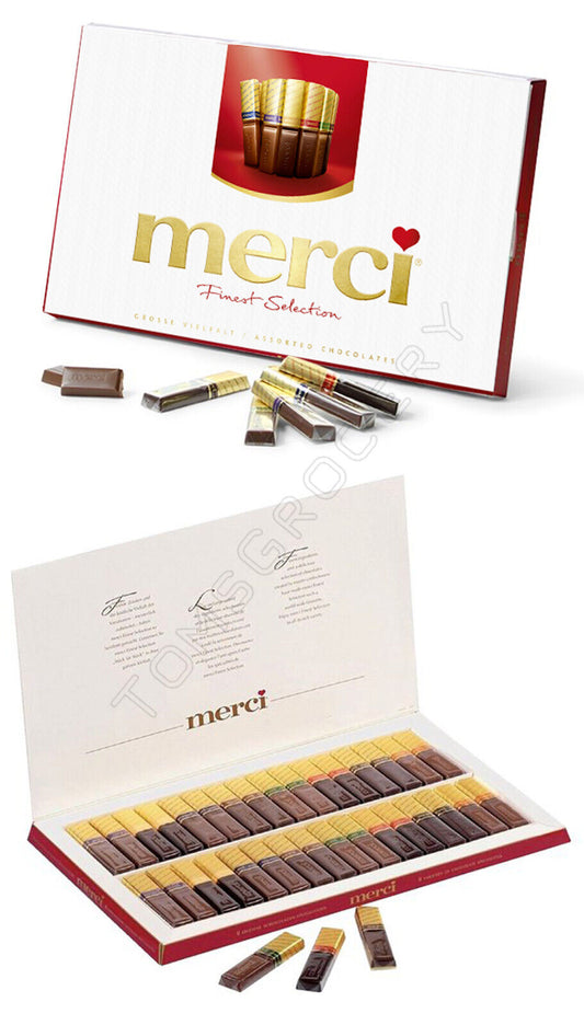 2 MERCI CHOCOLATE ASSORTMENT Boxes Finest Gourmet Selection German Sweets 400g