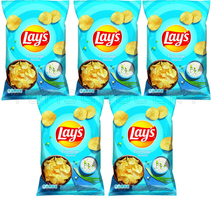 5 LAYS FROMAGE Sour Cream & Herbs Flavor Potato Chips Crisps Snacks 130g 4.6oz