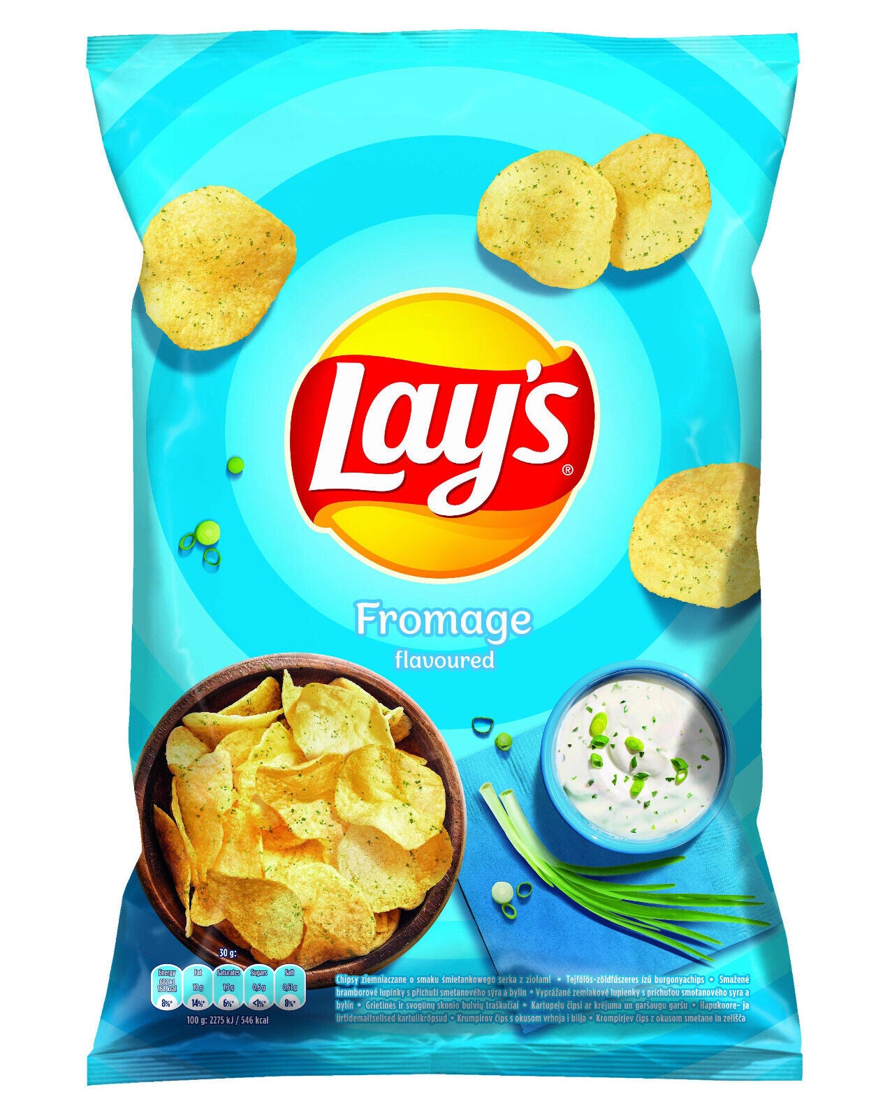 5 LAYS FROMAGE Sour Cream & Herbs Flavor Potato Chips Crisps Snacks 130g 4.6oz