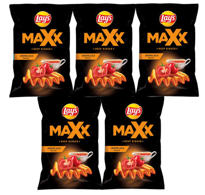 5 LAYS MAX DEEP CUT SALSA Flavor Potato Chips Crisps Snacks 120g 4.2oz