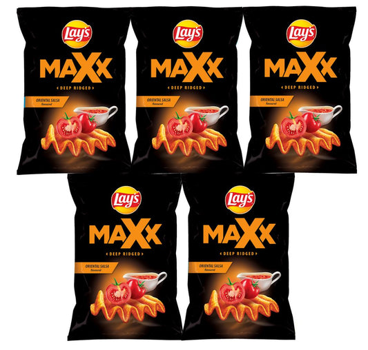 5 LAYS MAX DEEP CUT SALSA Flavor Potato Chips Crisps Snacks 120g 4.2oz