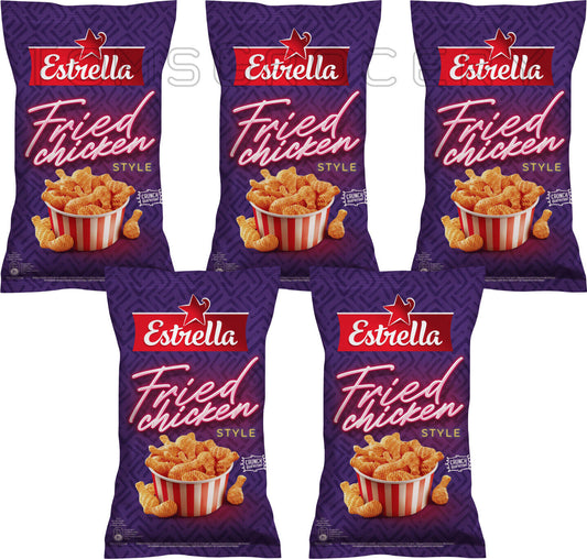 5 x ESTRELLA Fried Chicken Flavor Potato Chips Snacks Crisps 110g 3.9oz