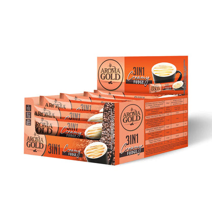 Aroma Gold Creamy Fudge 3in1 Instant Coffee Sticks Boxed 255g 9oz