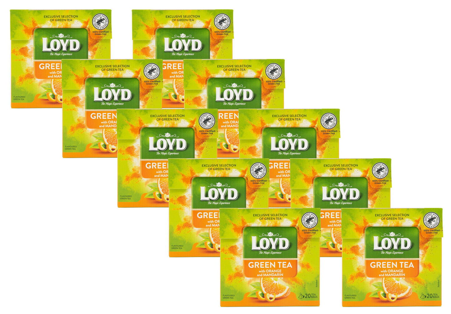 10 x LOYD Orange & Mandarin Flavor Green Tea (200 servings)