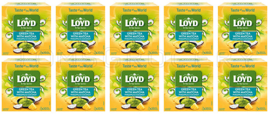 10 x LOYD Green Tea With Matcha Pineapple & Coconut Flavor (200 servings)