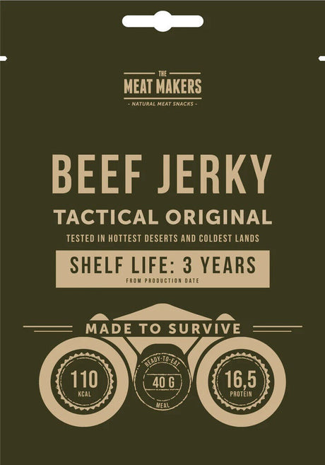 10 x Beef Jerky Tactical Original Made To Survive Army Snacks Ready To Eat