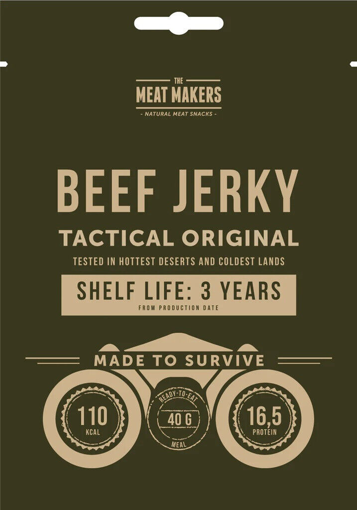 30 x Beef Jerky Tactical Original Made To Survive Army Snacks Ready To Eat