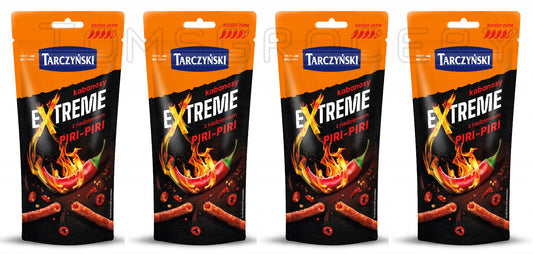 4 TARCZYNSKI EXTREME Piri-Piri Cabanossi Kabanos Smoked Sausages Snacks 95g