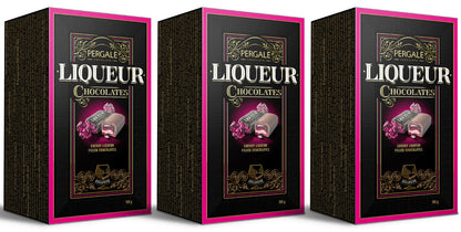 3 PERGALE Cherry Liqueur Filled Chocolate Sweets Luxury Boxes 190g 6.7oz