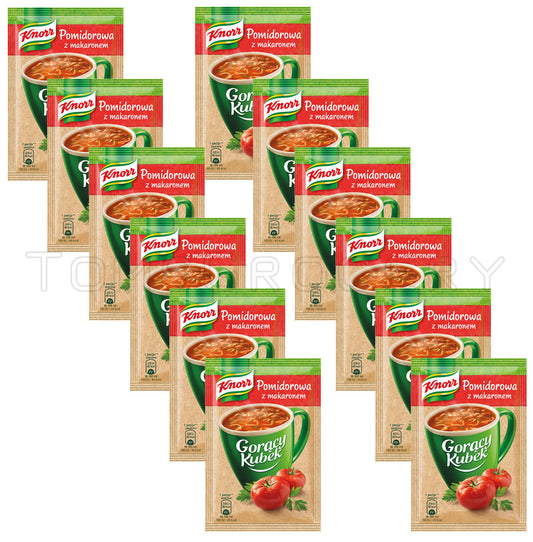 12 x KNORR Cup a Soup Instant Tomato Soup with Noodles