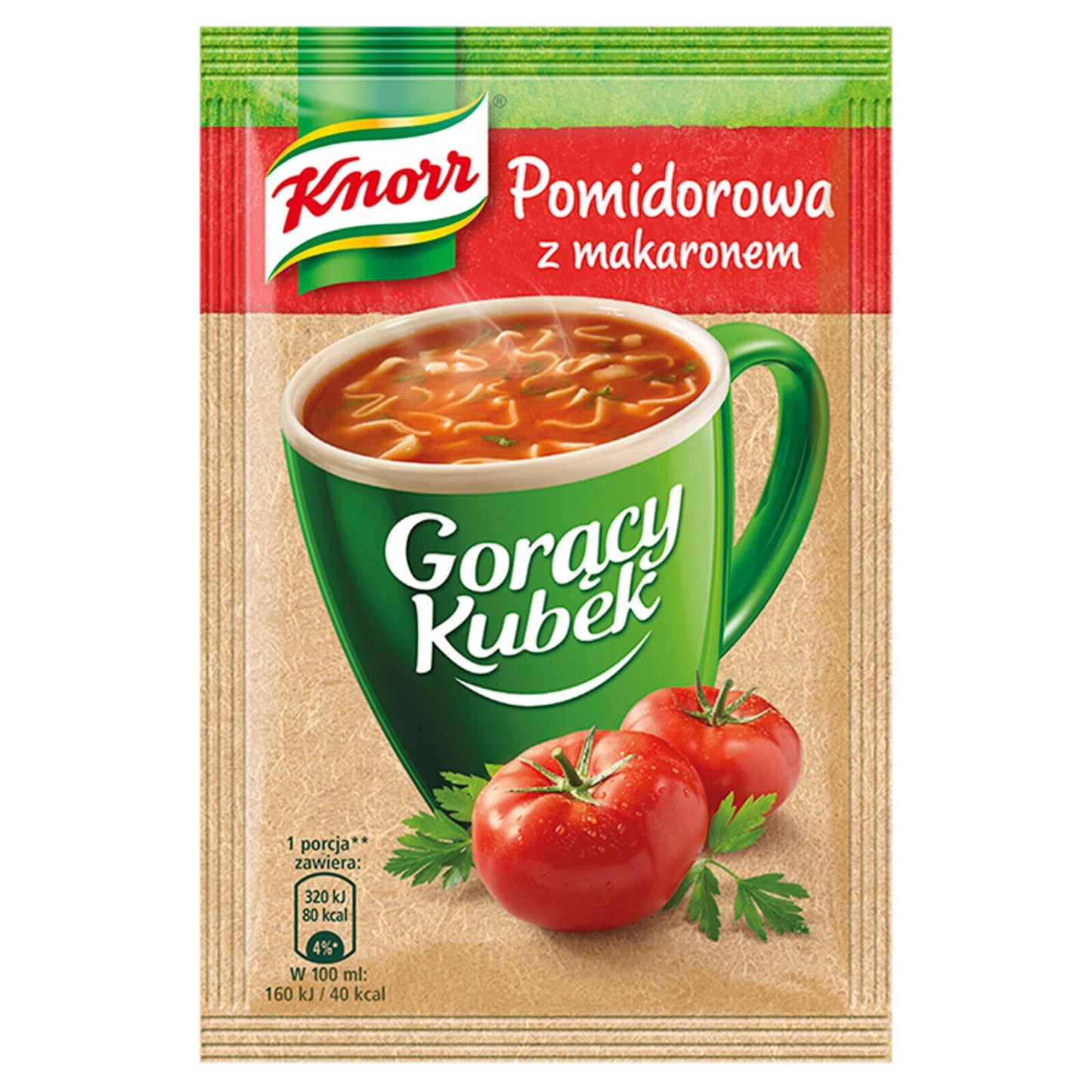 12 x KNORR Cup a Soup Instant Tomato Soup with Noodles