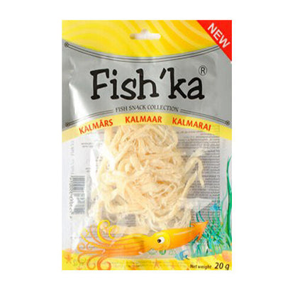 4 x FISHKA Dried Squid Shreds Fish Snacks 20g 0.7oz