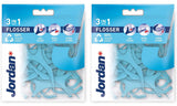 2 x JORDAN EASY FLOSSER 3in1 Tooth Floss Toothpicks Tongue Cleanser 36 pcs NEW