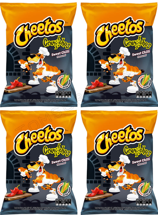 4 CHEETOS CRUNCHOS SWEET CHILLI Flavor Snacks Chips Bags 165g 5.8oz