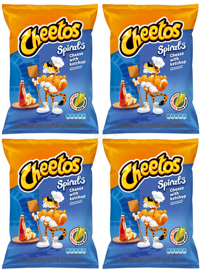 4 x CHEETOS SPIRALS Cheese & Ketchup Flavor Chips Snacks Crisps 145g 5.1oz