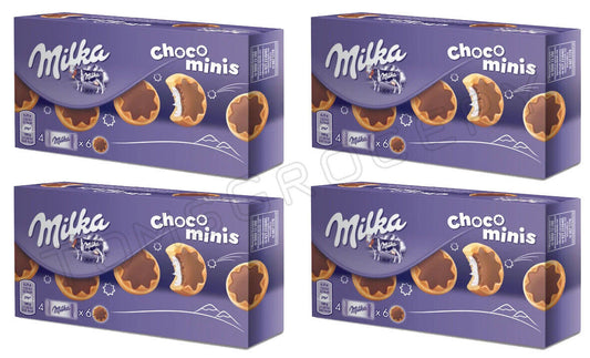 4 x MILKA CHOCO MINI STARS Cookies with Milk Chocolate Sweets Snacks 150g 5.3oz