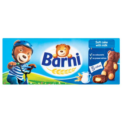 8 x BARNI Soft Sponge Biscuit Cakes Bear Shape Cookies with Milk Filling 150g