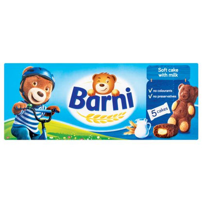 8 x BARNI Soft Sponge Biscuit Cakes Bear Shape Cookies with Milk Filling 150g
