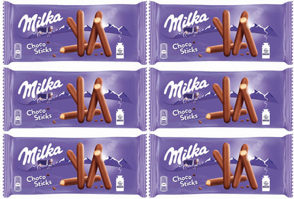 6 x MILKA CHOCO STICKS Milk Chocolate Covered Crunchy Fingers Snacks Candy Treat