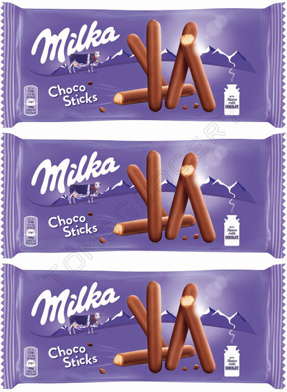 6 x MILKA CHOCO STICKS Milk Chocolate Covered Crunchy Fingers Snacks Candy Treat