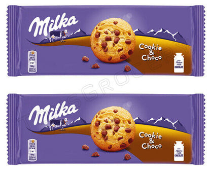 10 x MILKA CHOCO COOKIE Crunchy Biscuits with Milk Chocolate Bits Sweets Snacks