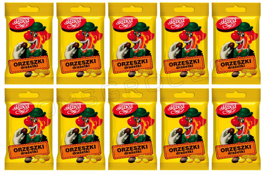 10 CLOWN RETRO Dragee Chocolate Covered Peanuts Candy European Snacks 70g